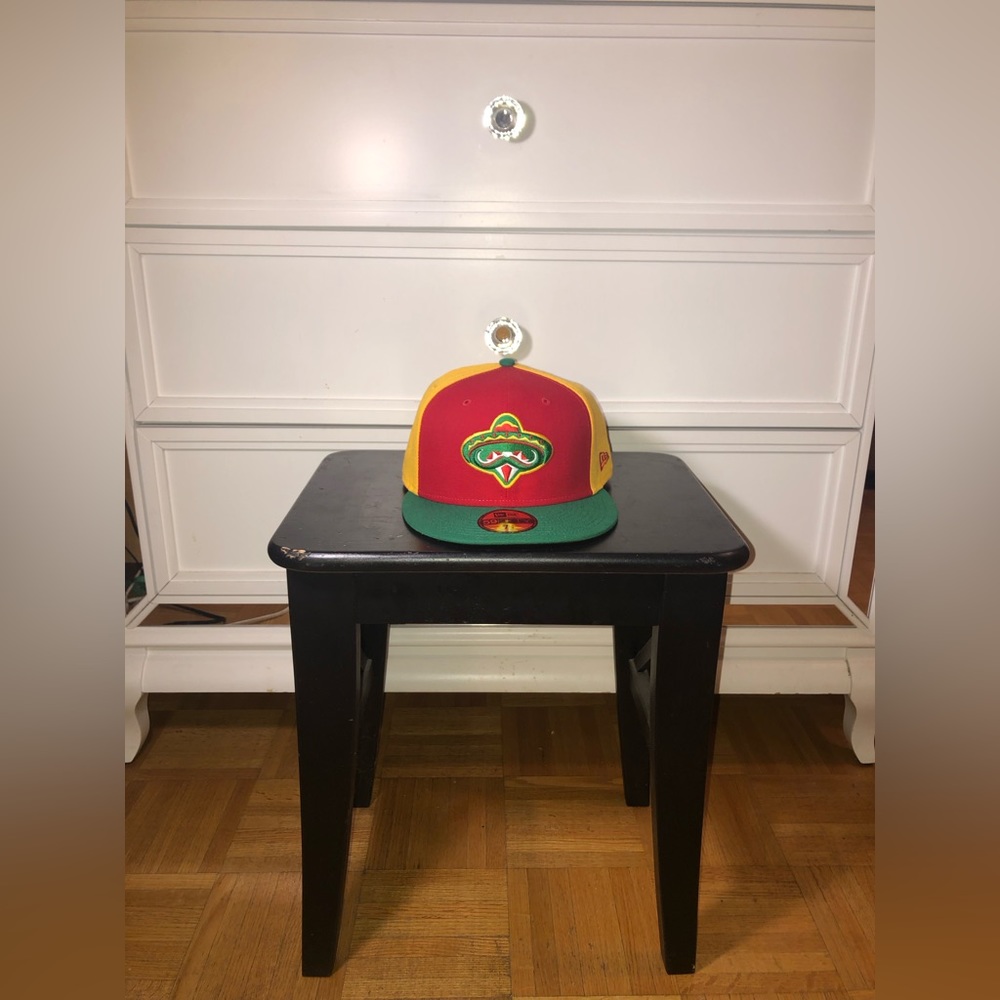 Arkansas Travelers COPA SNAPBACK Gold-Green-Red Hat by New Era.